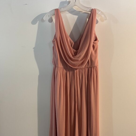 DAVID'S Bridal NEW Long Mesh Dress with Cowl Back - Picture 2 of 5